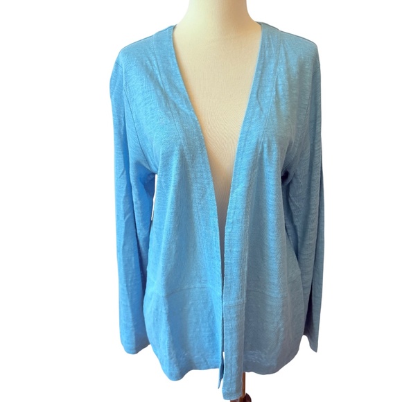 HABITAT OPEN FRONT CARDIGAN 100% LINEN BREATHABLE LIGHTWEIGHT POCKET LONG SLEEVE - Picture 1 of 12